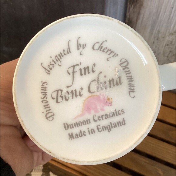 Dunoon Cherry Denman Dinosaurs Mug Triceratops & T Rex Fine Bone China Coffee - Picture 6 of 10